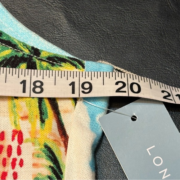 London Times Multicolor Beach Scene Linen Blend Dress NWT size 10 - Picture 12 of 15